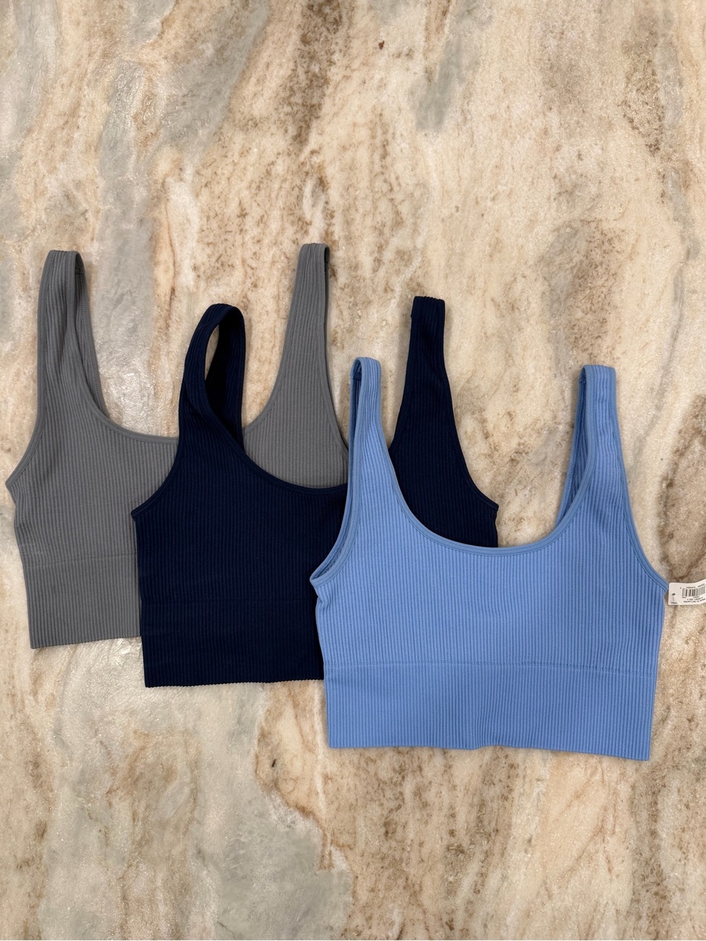 GapBody Seamless Ribbed Bralette 3-Pack Bundle Set Size S